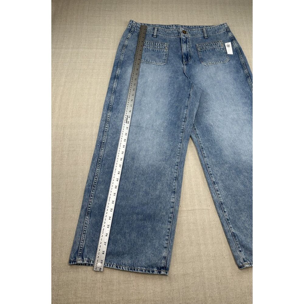 Old Navy High Rise Baggy Wide Leg Drapey Denim Jeans Womens Size 16  Medium Wash - Picture 8 of 12